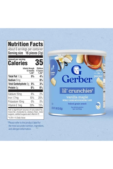 Lil Crunchies Vanilla Maple- Vanilya Akçaağaç Şurubu- Atıştırmalık 42 gr. - Resim 4