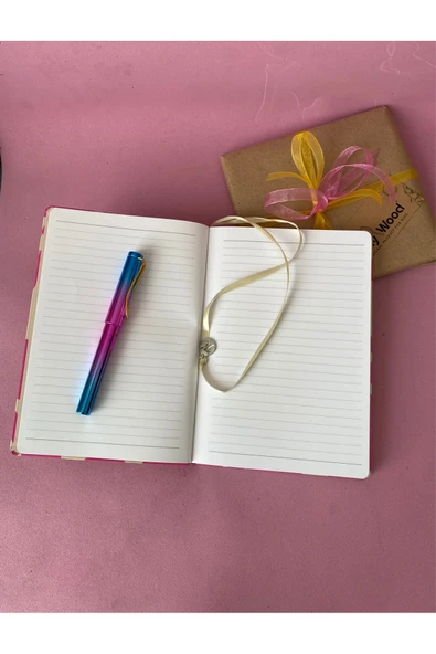 Desenli A5 Çizgili Defter – Sert Kapaklı 96 Yaprak Hediyelik Defter - 5