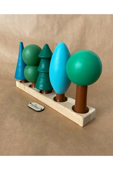 Ahşap Waldorf Orman Seti-5 Li Ağaç Seti - 2