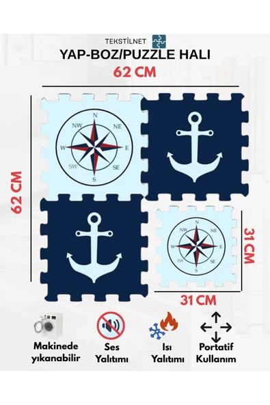 Tekstilnet Çocuk Odası Halı Çeşitleri Desenli Japon Halı - 10