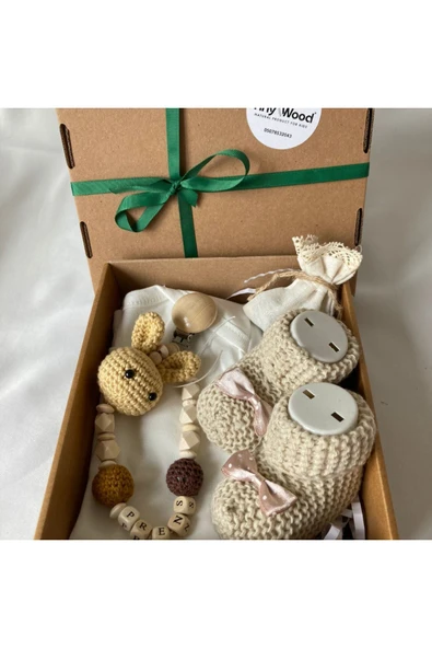 Hoşgeldin Bebek, Unısex Bebek ,organik Yenidoğan Bebek Hediye Seti ürün görseli 1