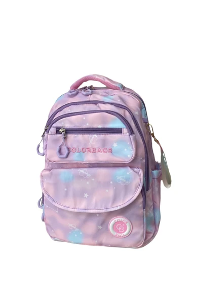 Kız Çocuk İlköğretim Çantası Ultra Hafif Ortopedik Sırt Okul Çantası  (Pembe-Lila-Mor) - 2
