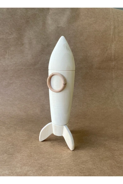 Ahşap Uzay Roketi Oyuncak Ahşap Uzay Roketi – Montessori Keşif Oyuncağı