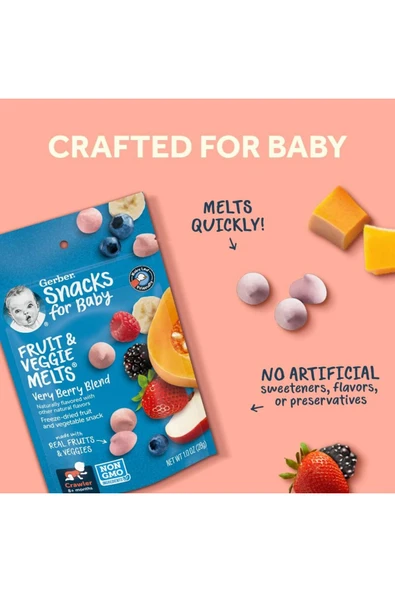 Fruit and Veggie Melts, Truly Tropical Blend, 8+ Months, 8 ay sonrası, 1 oz (28 g) - Resim 2