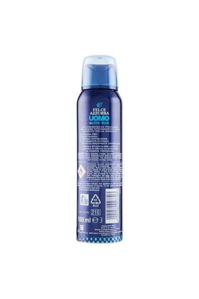 Uomo Cool Blue- 48 saat etkili- Erkeklere Özel İtalyan Deo Spray- 150 ml - Resim 2