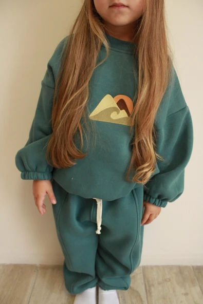 Nefti Dağ Nakışlı Çocuk Alt Üst Takım - Resim 7