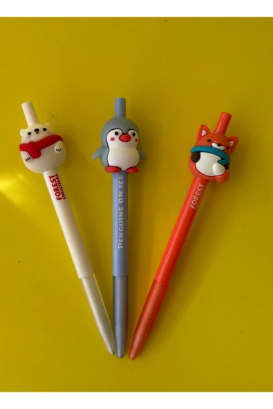 2'li Hayvan Figürlü Versatil Uçlu Kalem Seti | 0.7 Uç | Okul Hediyesi Kalem - 3