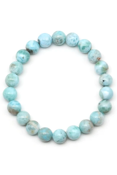 Larimar Doğal Taş Bileklik 9 mm Küre Kesim - Resim 2