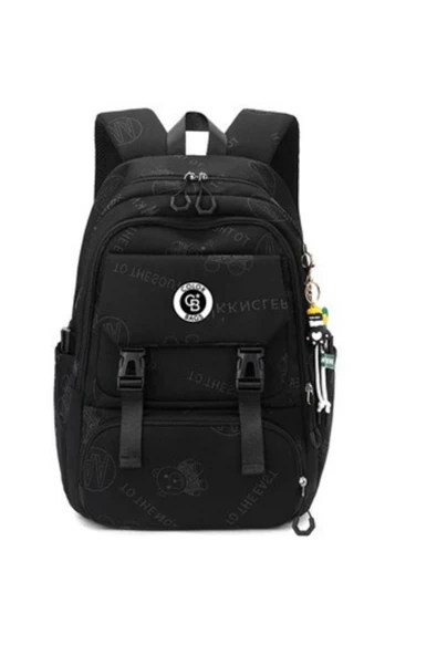 Siyah Erkek Okul Sırt Çantası – İlköğretim ve Lise Öğrencileri İçin, Çok Gözlü, Kaliteli Kumaş - 4