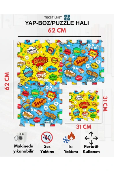 Tekstilnet Çocuk Odası Halı Çeşitleri Desenli Japon Halı - 2