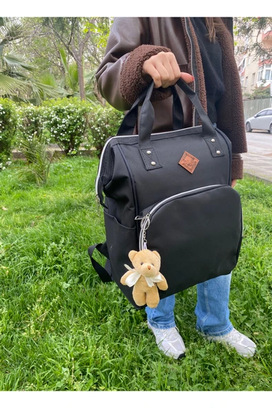 Gri Anne Bebek Bakım Çantası | Sıvı Geçirmez, Termoslu, Çok Gözlü Sırt Çantası