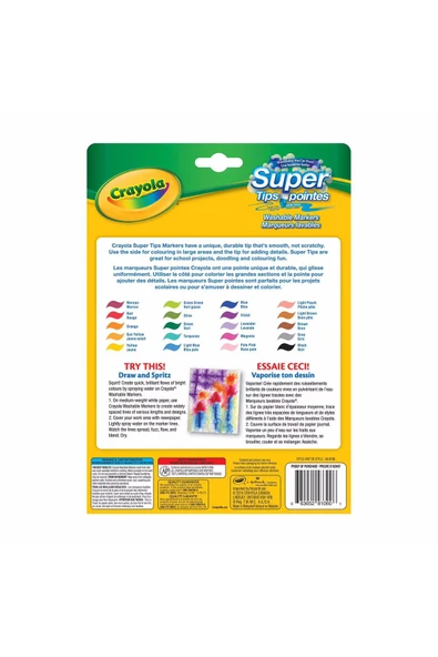 20 Super Tips Washable Markers- Amerikan-Nontoxic- 20 Yıkanabilir Kalın Uçlu Keçeli Boya Kalemi - Resim 5