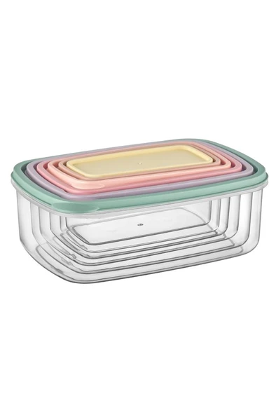 6’lı İç içe Geçen Kapaklı Saklama Kabı Seti, Buzdolabı Piknik Ofis Pratik Saklama Kutusu 6’lı Set - Resim 3