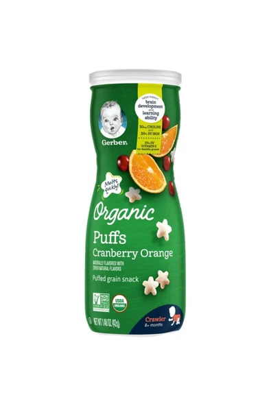 Organik Puffs Portakal Turna Yemişi Orange Cranberry ürün görseli