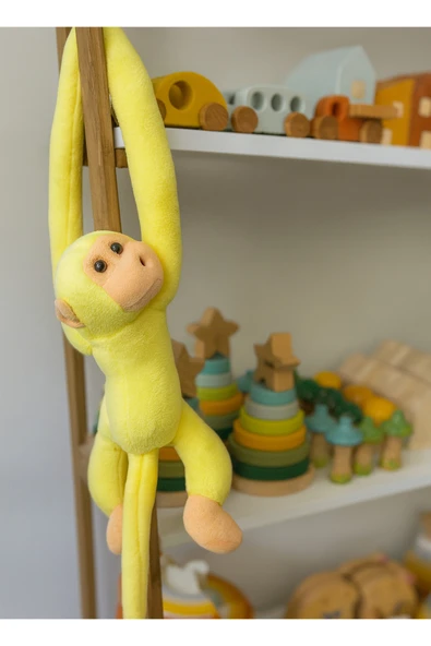 Sarılan Peluş Maymun – Elleri Cırt Cırtlı Uyku ve Oyun Arkadaşı – Sevimli Peluş Maymun Oyuncak - 6