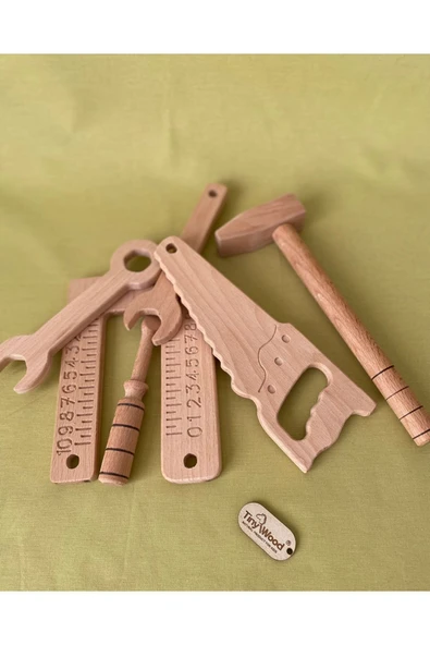 Ahşap Oyuncak Tamir Seti Doğal Masif Ahşap Montessori Oyuncak - 2