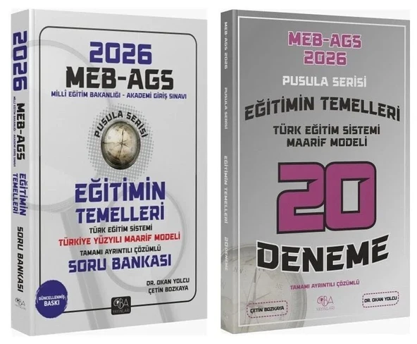 CBA Yayınları 2026 MEB-AGS Eğitimin Temelleri Soru Bankası + 20 Deneme Pusula Serisi 2 li Set - Okan Yolcu CBA Yayınları ürün görseli
