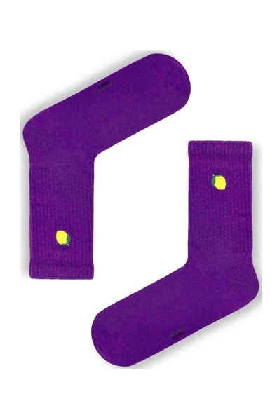 5’li Bilek Nakışlı Meyveler Desenli Renkli Çorap Kutusu | Kadın Günlük Hediye Seti - 5