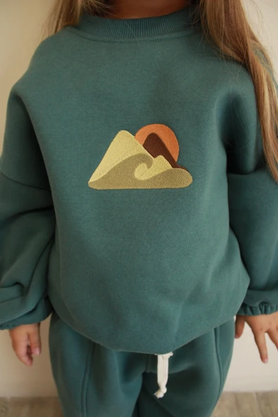 Nefti Dağ Nakışlı Çocuk Alt Üst Takım - Resim 2