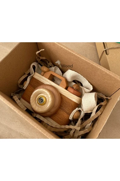 Ahşap Retro Fotoğraf Makinesi El Yapımı - Resim 2