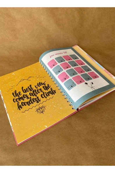 17x24 cm Stickerlı Süresiz Planlama Defteri – Sert Kapaklı Haftalık Günlük Ajanda, Organizer - 7