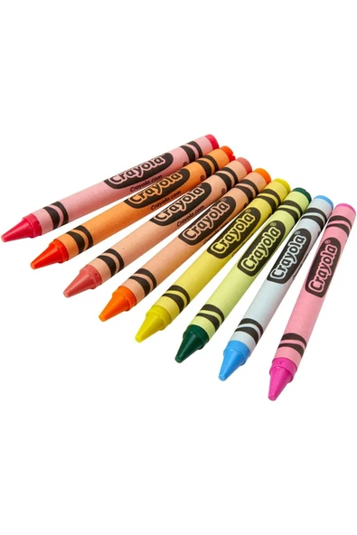 8 Neon Crayons- Amerikan-Nontoxic- 8 Neon Renk Mum Boya Seti - Resim 3