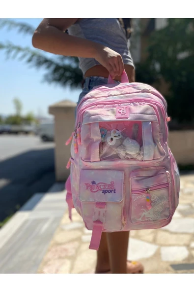Kız Çocuk İlköğretim Çantası Ultra Hafif ilkokul / Ortaokul Okul Çantası Pembe-Lila - 5