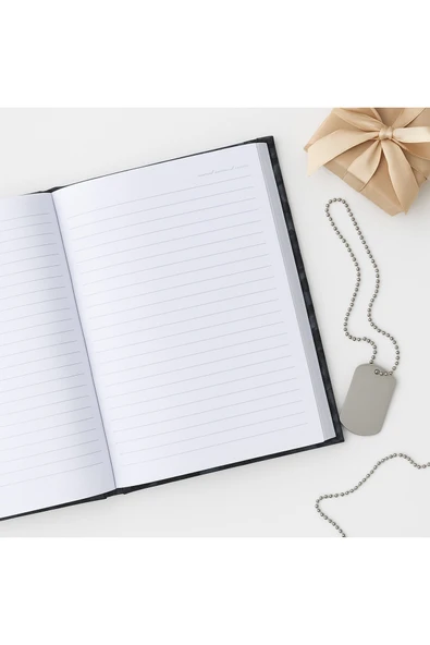 Siyah Kamuflaj Sert Kapaklı Çizgili Defter | 14x20 cm | 168 Yaprak | Günlük, Not Defteri, Ajanda - 4