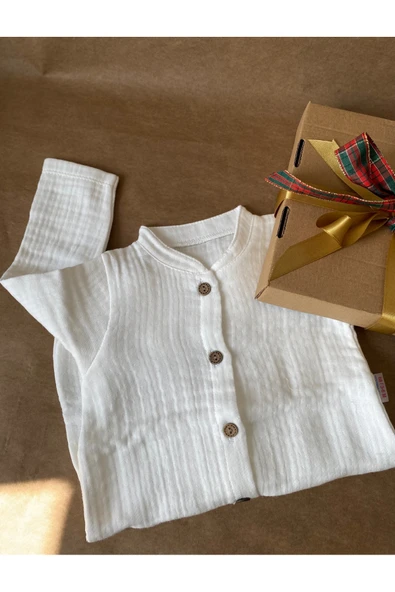 Yenidoğan Erkek Bebek Organik Müslin Tulum | Hastane Çıkışı & Hediyelik - 4