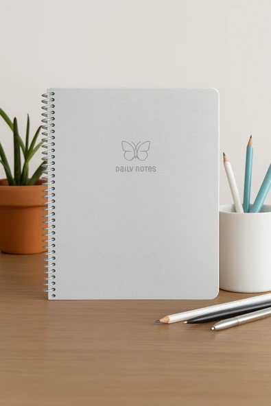 Okul Defteri A4 80 Yaprak Çizgili PP Kapak Spiralli Glitter Defter – Sticker Hediyeli - 3