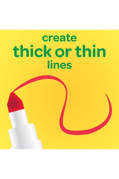 10 Super Tips Washable Markers- Amerikan-Nontoxic- 10 Yıkanabilir İnce-Kalın Uçlu Keçeli Boya Kalemi - Resim 5