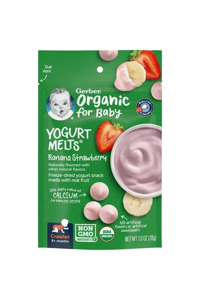 Organic Yogurt Melts Banana Strawberry 27 Gr. ürün görseli