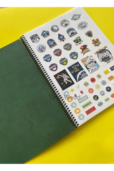 A4 Alfa Stickerlı 80 Yaprak Erkek Çocuk Okul Defteri | Spiralli Çizgili Defter Yeşil - 3
