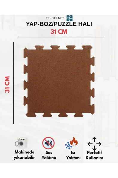 Tekstilnet Peluş Kreş Halısı Anaokulu Puzzle Halı Japon Halı - 10
