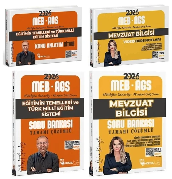 Hoca Kafası 2026 MEB-AGS Eğitimin Temelleri + Mevzuat Bilgisi Konu + Soru Bankası 4 lü Set- Mevlüt Gündüz, Esra Özkan Karaoğlu Hoca Kafası Yayınları ürün görseli 1