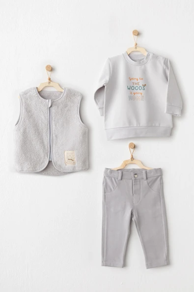 Erkek Bebek Takım 3 Parça Set Hello Autumn ANW-AC26111 ürün görseli