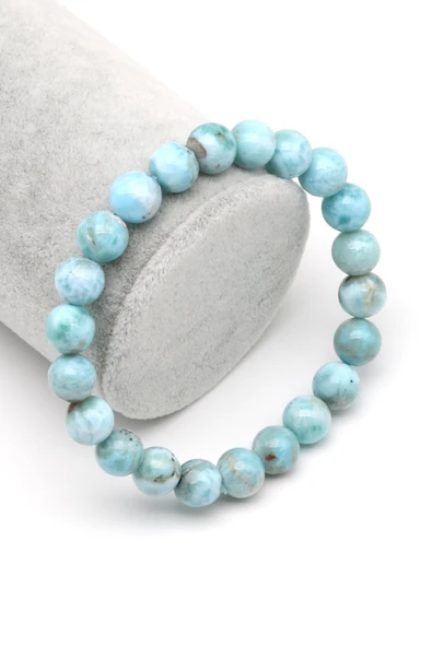Larimar Doğal Taş Bileklik 9 mm Küre Kesim ürün görseli