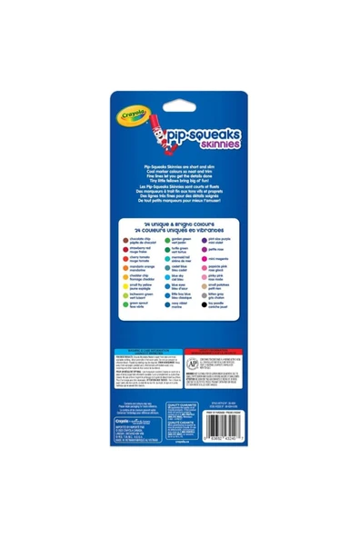 24 Pip-Squeaks Skinnies Washable Markers,- Amerikan-nontoxic- 24 Yıkanabilir İnce Uçlu Marker - Resim 2
