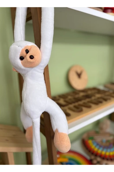 Sarılan Peluş Maymun – Elleri Cırt Cırtlı Uyku ve Oyun Arkadaşı – Sevimli Peluş Maymun Oyuncak - 10