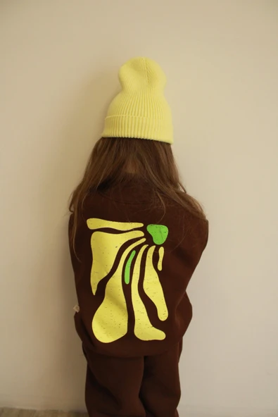 Sarı Sırt Baskılı Balıkçı Yaka Eşofman Takımı - Resim 6