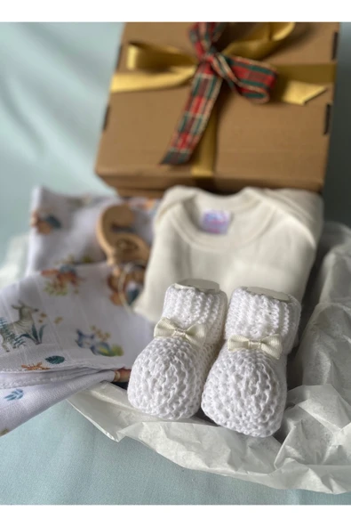 Hoşgeldin Bebek, Unisex, Yenidoğan Bebek Organik Hediye Seti - Resim 4