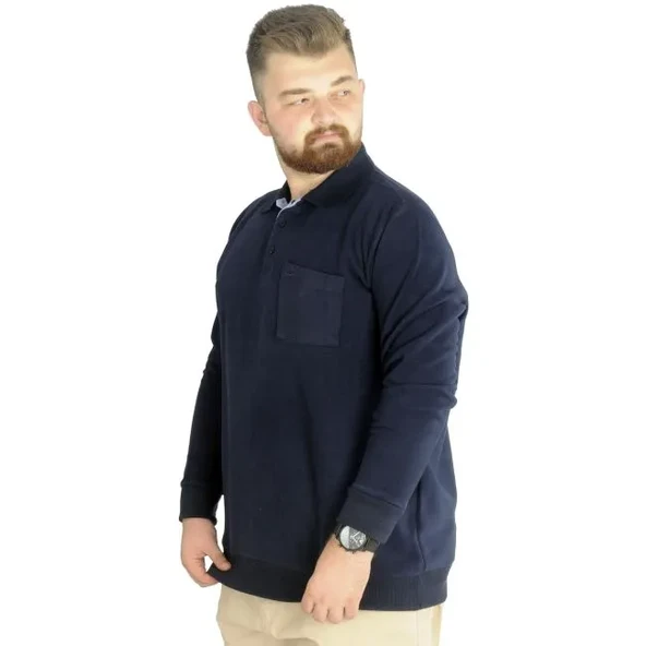 Erkek Sweat Polo Cepli Selanik Basic 20441 Lacivert ürün görseli 1