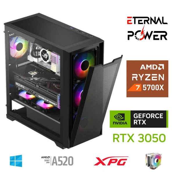 E.POWER RYZEN 7 5700X 32G DDR4 1TB M.2 RTX3050 A520 M650W