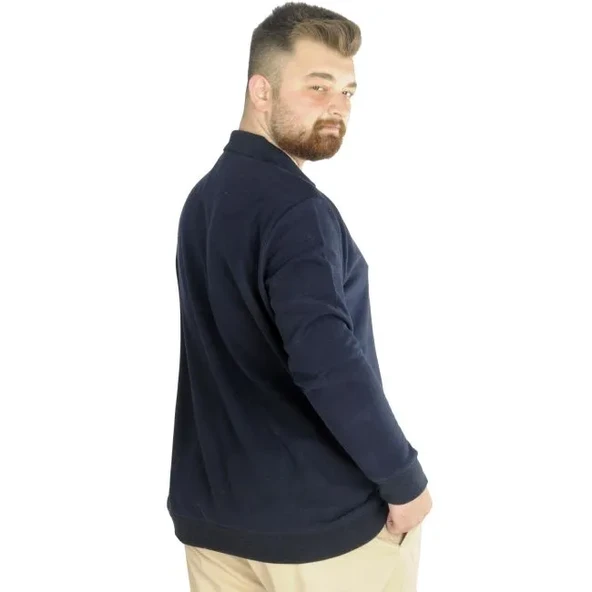 Erkek Sweat Polo Cepli Selanik Basic 20441 Lacivert - Resim 4