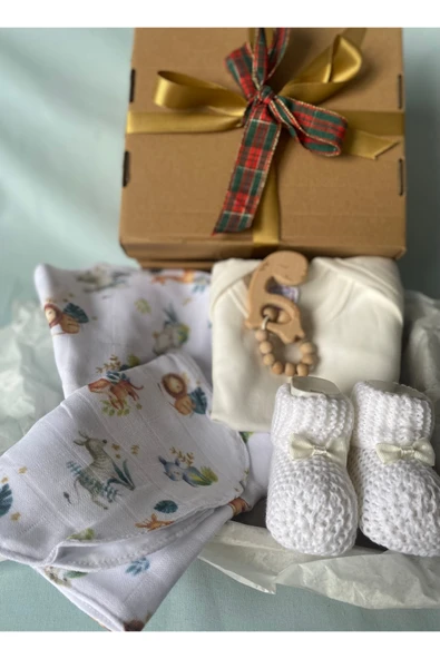 Hoşgeldin Bebek, Unisex, Yenidoğan Bebek Organik Hediye Seti - Resim 2