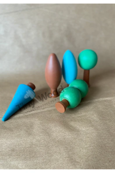 Ahşap Waldorf Orman Seti - 5'li Ağaç Seti - 4