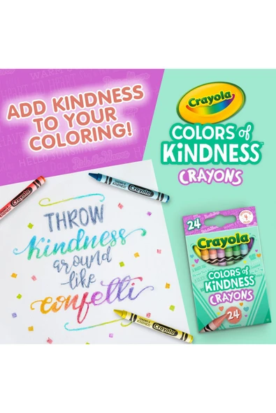 24 Colors of Kindness Crayons- Amerikan-Nontoxic- 24 Renk Mum Boya Seti - Resim 3