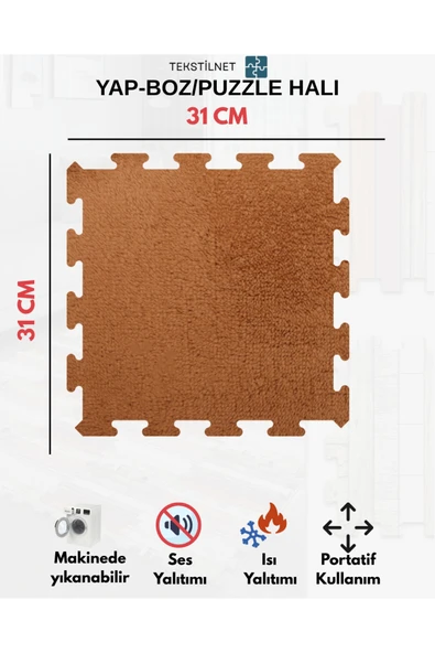 Tekstilnet Peluş Kreş Halısı Anaokulu Puzzle Halı Japon Halı - 5