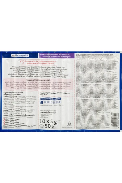 Dein Bestes Alman Kalitesi- Stick Kedi Ödülü- Somon Balığı ve Kedi otlu- 20 adet- 100 gr - Resim 2