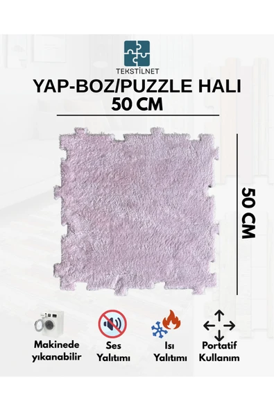 Tekstilnet Peluş Kreş Halısı Anaokulu Puzzle Halı Japon Halı 50x50 - 6